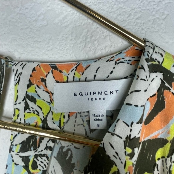 Equipment Femme dress silk midi floral sz 8 assymetric hem sleeveless - Picture 5 of 9